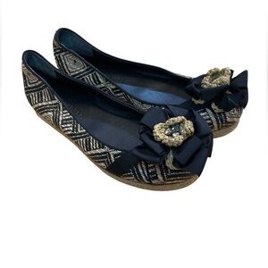 Vera Wang Eri Basketweave Raffia Espadrille Flats